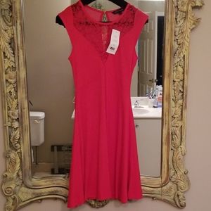French Connection red lace skater dress S